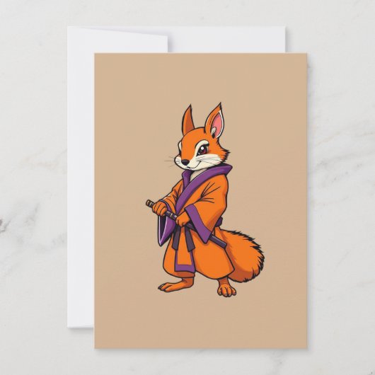 Cute Japanese Samurai Squirrel Bedankkaart (Voorkant)