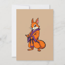 Cute Japanese Samurai Squirrel Bedankkaart