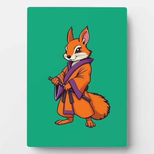 Cute Japanese Samurai Squirrel Fotoplaat (voorkant)