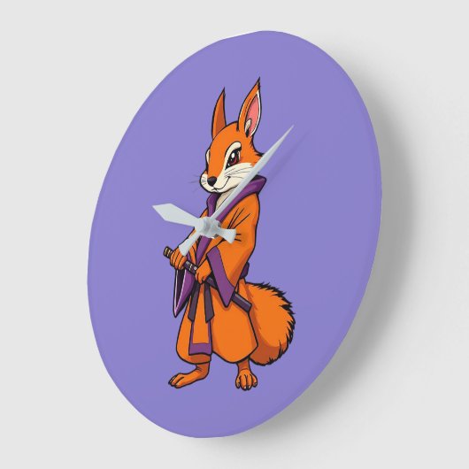 Cute Japanese Samurai Squirrel Grote Klok (Hoek)