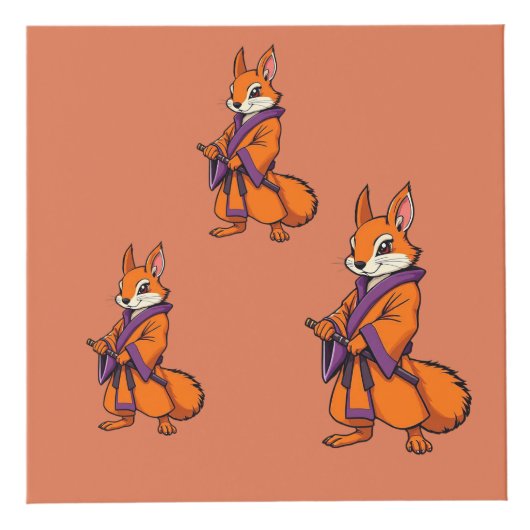 Cute Japanese Samurai Squirrel Kubus (Rechts)