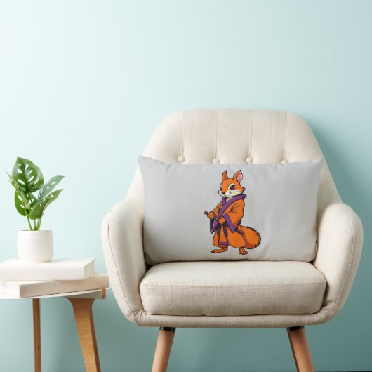 Cute Japanese Samurai Squirrel Kussen (Stoel)