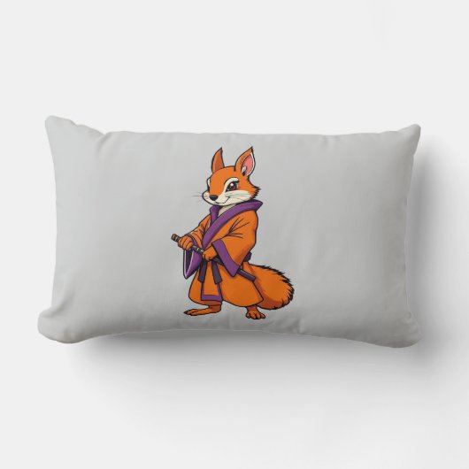 Cute Japanese Samurai Squirrel Kussen (Voorkant)