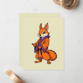 Cute Japanese Samurai Squirrel Notitiekaartje (Voorkant / Achterkant in situ)