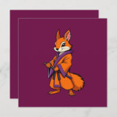 Cute Japanese Samurai Squirrel Notitiekaartje (Voorkant / Achterkant)