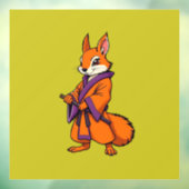 Cute Japanese Samurai Squirrel Raamsticker (Vel 3)