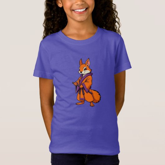 Cute Japanese Samurai Squirrel T-shirt (Voorkant)