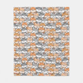 Cute Japanese Shiba Inu Dog Cartoon Doodle Fleece Deken (Voorkant)