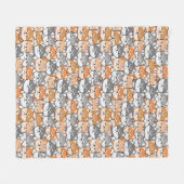 Cute Japanese Shiba Inu Dog Cartoon Doodle Fleece Deken (Voorkant (Horizontaal))