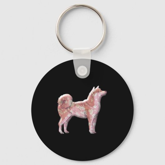 Cute Japanese Shiba Inu Sakura Cherry Blossom Moon Sleutelhanger (Voorkant)
