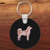 Cute Japanese Shiba Inu Sakura Cherry Blossom Moon Sleutelhanger (Voorkant)