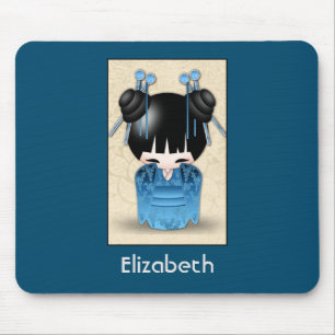 Cute Japans Kokeshi Doll op maat Muismat