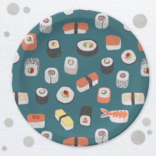 Cute Japans Sushi Pattern Papieren Bordje