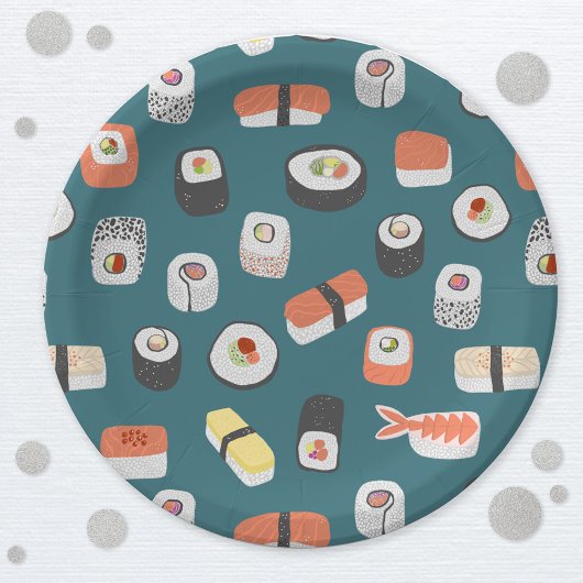 Cute Japans Sushi Pattern Papieren Bordje