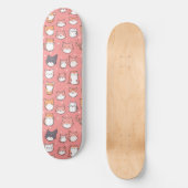 Cute Japanse Animekattenpatroon Skateboard (Voorkant)