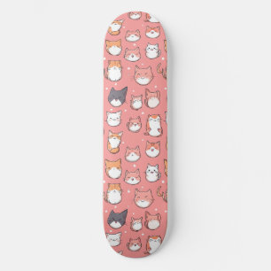 Cute Japanse Animekattenpatroon Skateboard