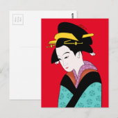 Cute Japanse Geisha Briefkaart (Voorkant / Achterkant)