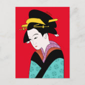 Cute Japanse Geisha Briefkaart (Voorkant)