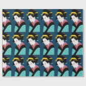 Cute Japanse Geisha Cadeaupapier (Vlak)