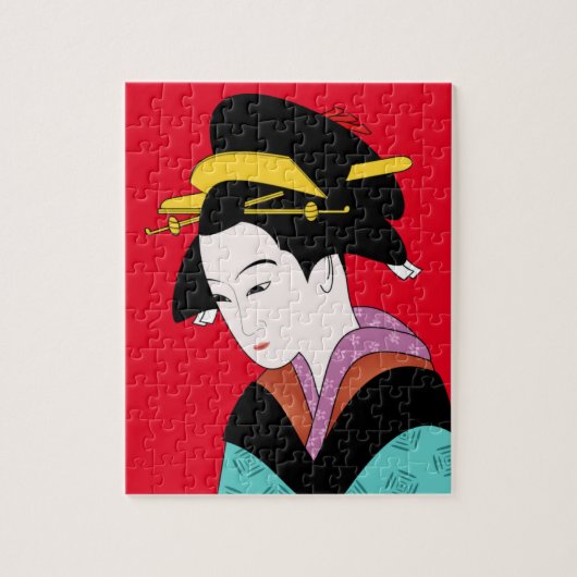 Cute Japanse Geisha Legpuzzel (Verticaal)