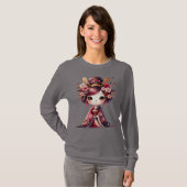 Cute Japanse Geisha T-shirt (Voorkant volledig)