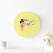 Cute Japanse roze Cherry Blossom Geisha Grote Klok (Huis)