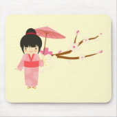 Cute Japanse roze Cherry Blossom Geisha Muismat (Voorkant)
