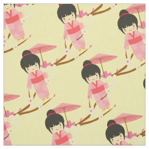 Cute Japanse roze Cherry Blossom Geisha Stof