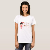 Cute Japanse roze Cherry Blossom Geisha T-shirt (Voorkant volledig)