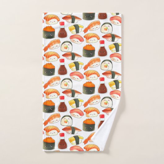 Cute Japanse Sushi Bad Handdoek (Handdoek)