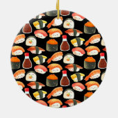 Cute Japanse Sushi Keramisch Ornament (Achterkant)