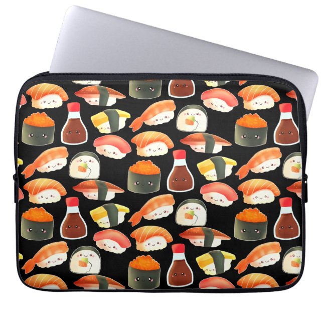Cute Japanse Sushi Laptop Sleeve (Voorkant)