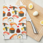 Cute Japanse Sushi Theedoek (Quarter Fold)