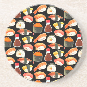 Cute Japanse Sushi Zandsteen Onderzetter