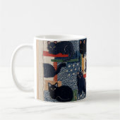 Cute Japanse Zwarte Katten Patchwork Koffiemok (Links)