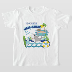 Cute Jawsome Surfer Island Shark T-shirt