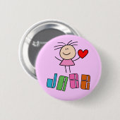 Cute Jazz Girl Button (Voorkant /achterkant)