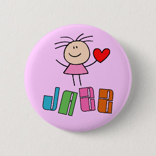 Cute Jazz Girl Button