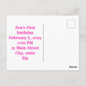 Cute je bent uitgenodigd verjaardagskaart briefkaart (Achterkant)