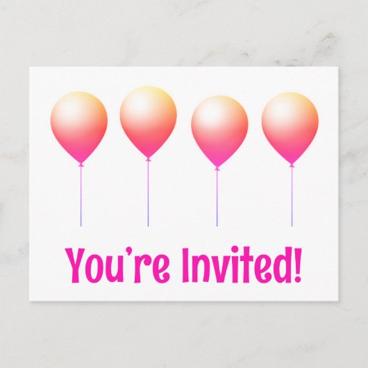 Cute je bent uitgenodigd verjaardagskaart briefkaart (Voorkant)