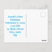 Cute je bent uitgenodigd verjaardagskaart briefkaart (Achterkant)