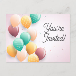 Cute je bent uitgenodigd verjaardagskaart briefkaart