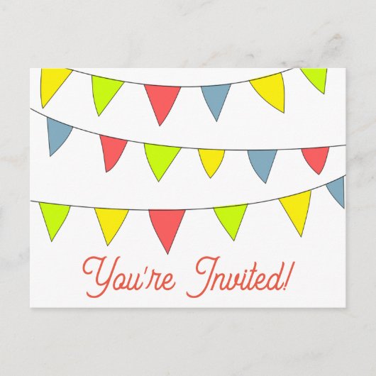 Cute je bent uitgenodigd verjaardagskaart briefkaart (Voorkant)