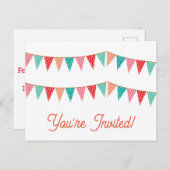 Cute je bent uitgenodigd verjaardagskaart briefkaart (Voorkant / Achterkant)