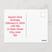 Cute je bent uitgenodigd verjaardagskaart briefkaart (Achterkant)