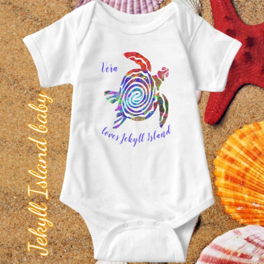 Cute Jekyll Island Georgia Colorful Zee Turtle Romper