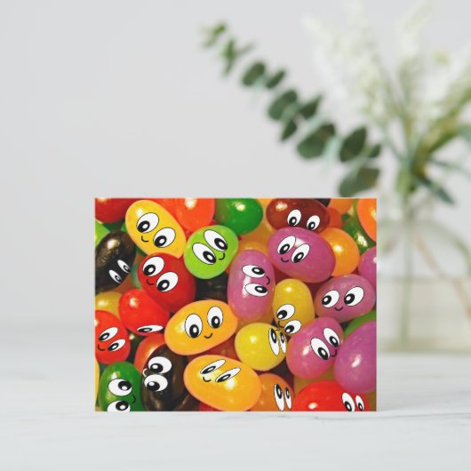 Cute Jelly Bean Briefkaart (Staand voorkant)