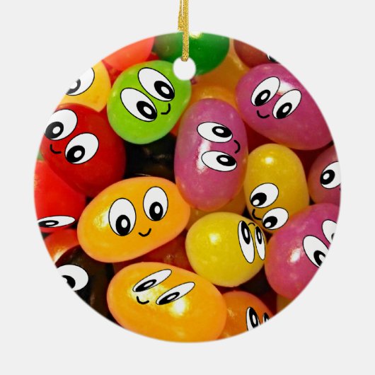 Cute Jelly Bean Keramisch Ornament (Achterkant)