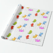 Cute jellybeans springende cartoon illustratie cadeaupapier (Uitgerold)