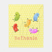 Cute jellybeans springende cartoon illustratie fleece deken (Voorkant)
